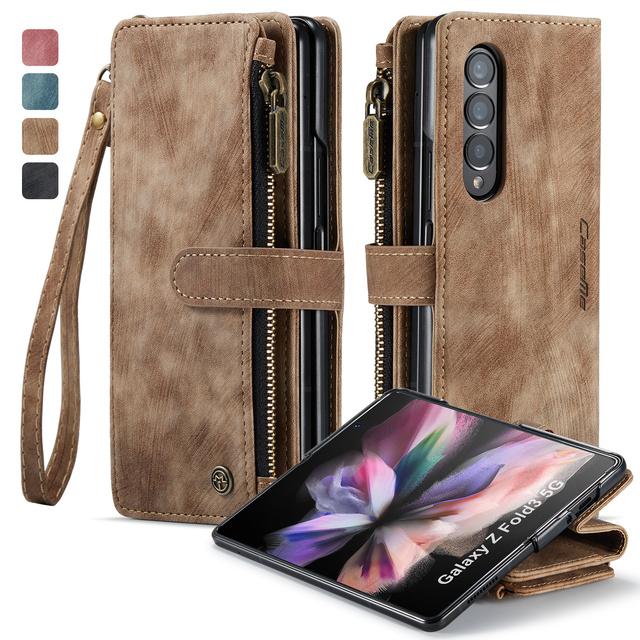 Kartentasche Business Leder Klapphülle für Samsung Galaxy Z Fold4 Fold 4 Fold3 Fold 3 5g S22 S23 Ultra S21 Plus S20 Fe Hüllen