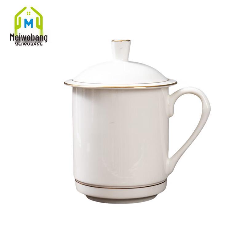 MeiWoBang Gold-Painted Scenic Ceramic Mug