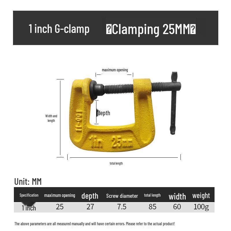 Industrial Grade G-Type Clamp: Multi-functional Woodworking Quick Iron Clamp Tool