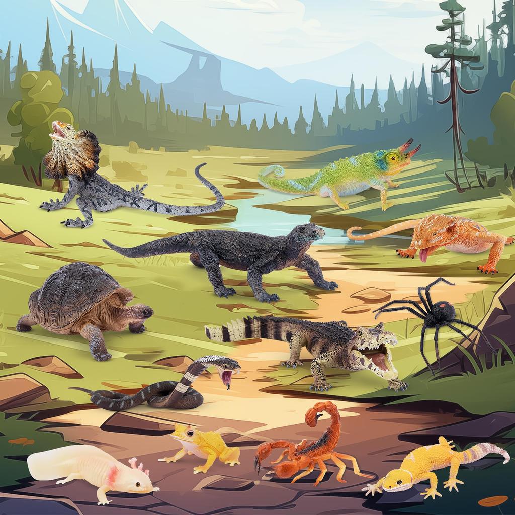 TOYMANY 12PCS Animal Figures Wild Animal Figure Set Realistic Animal Models Zoo Theme Popular Animals Toys Birthday Present Decoration Christmas New Y