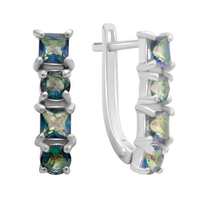 Silver Earrings with Mystic Topaz 1.8ct (2179184)