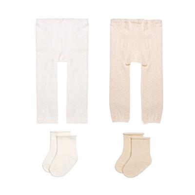 Hi Baby Club 2 Types of Footless Tights + 2 Types of Round Socks Set, Korean Baby Products