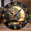 Mondlicht Nacht Holz Rund Stille Hängende Wanduhr, Geeignet Für Wohnzimmer, Büro, Arbeitszimmer, Schlafzimmer, Heimdekoration