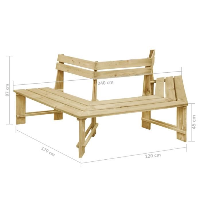 VidaXL Banc de jardin 240 cm Bois de pin imprégné