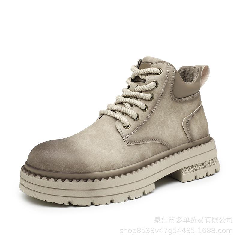 Martin boots comfortable new autumn British style retro high-top boots wear-resistant thick-soled heightening rhubarb boots