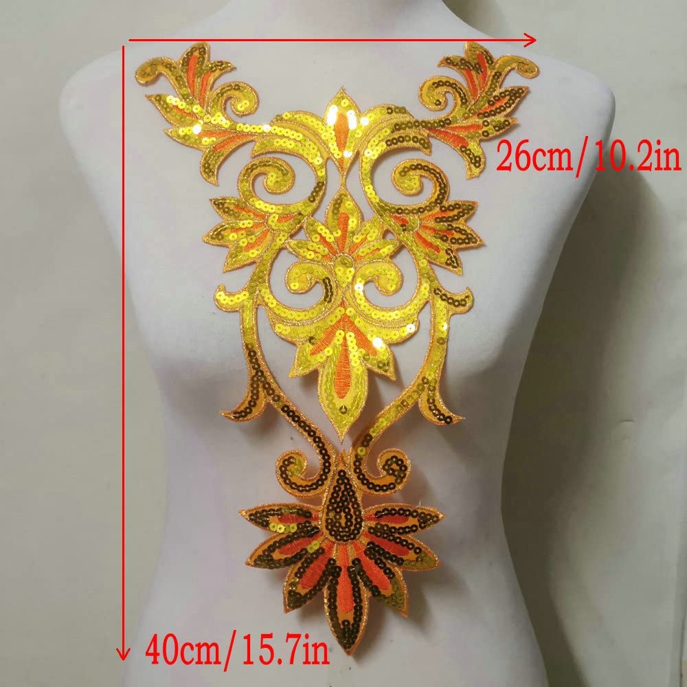 1 buc Guler decolteu cu paiete, Aplicații brodate, Decorațiune petic pentru haine