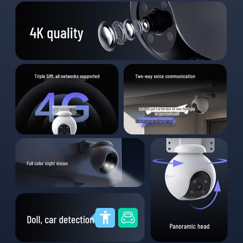 Ezviz H8 8MP Outdoor Wi-Fi/4G PTZ Security Camera (CN Version)