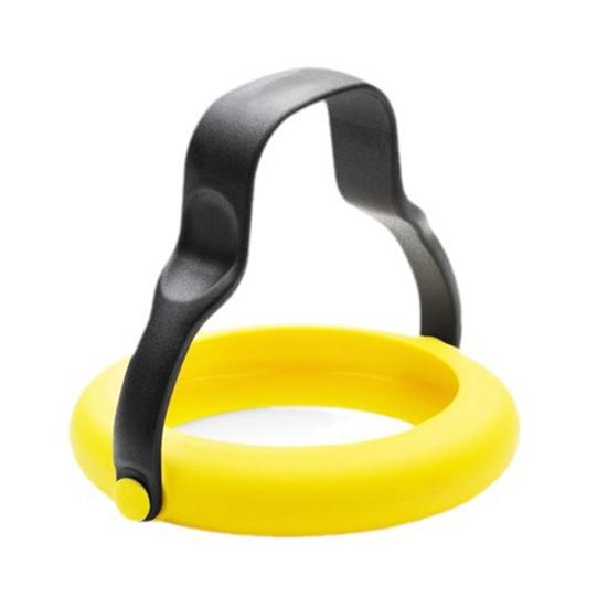 

Силиконовые кольца для яиц с антипригарным покрытием и ненагревающейся ручкой, идеально подходят для жарки яиц, блинов, сэндвичей на завтрак 1pc жёлтый