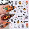 New Nail Art Stickers Halloween Pumpkin Ghost Love Spider Web Cute Cartoon Adhesive Nail Stickers