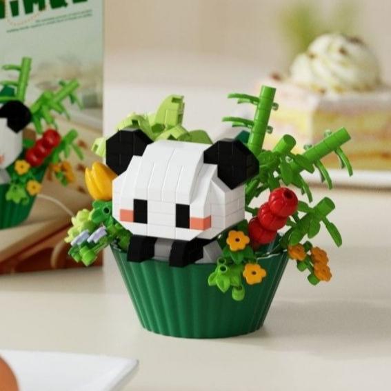 Mini Cartoon Building Blocks for Girls Children Cat Dog Animals Bricks Potted Plants Puzzle Assembly Decoration Holiday Gift