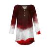 Women's Fashion Loose Button Collar Halloween Print Long Sleeve T-Shirt Top Pullover
