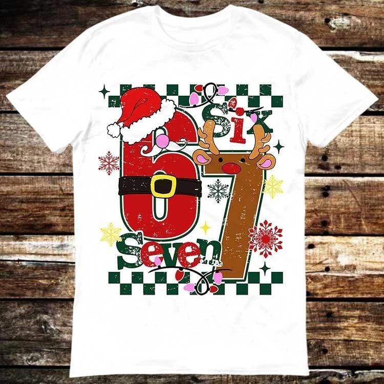 Six Seven Santa Elf Christmas 6 7 XMAS Meme Shirt Meme Gift Tee Funny Unise 6398 4XL