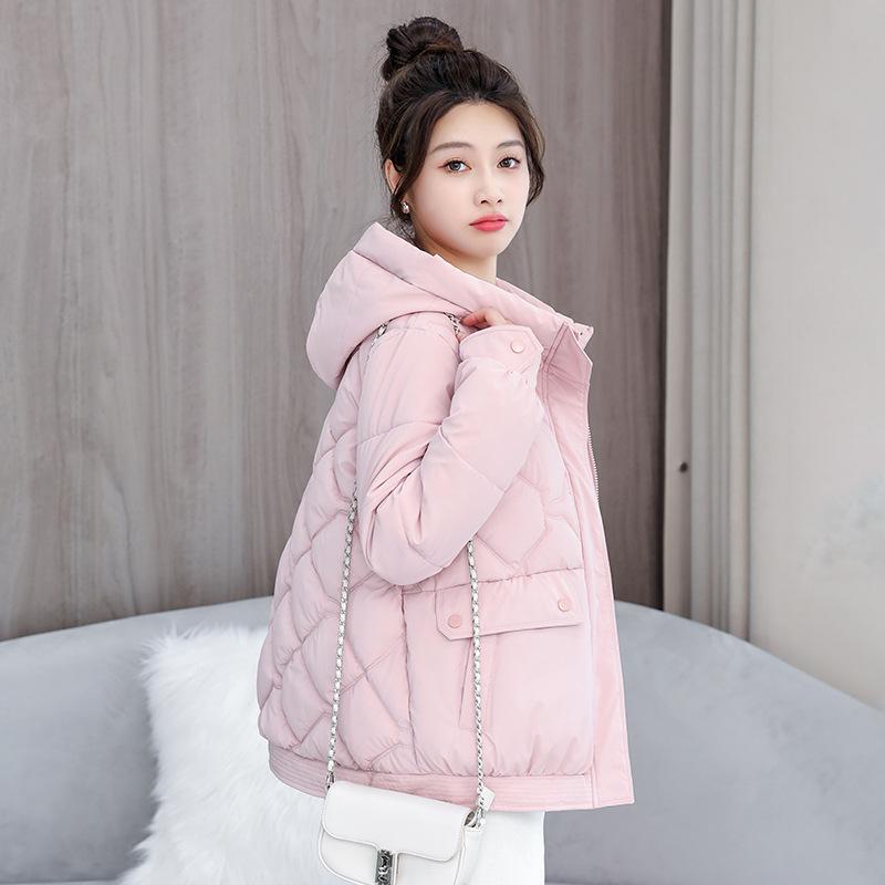 Windproof Lightweight Hooded Thickened Fluffy Warm Cold Loose Short Section of High-quality Fabric Casual Sports Jacket Cotton Jacket Coat