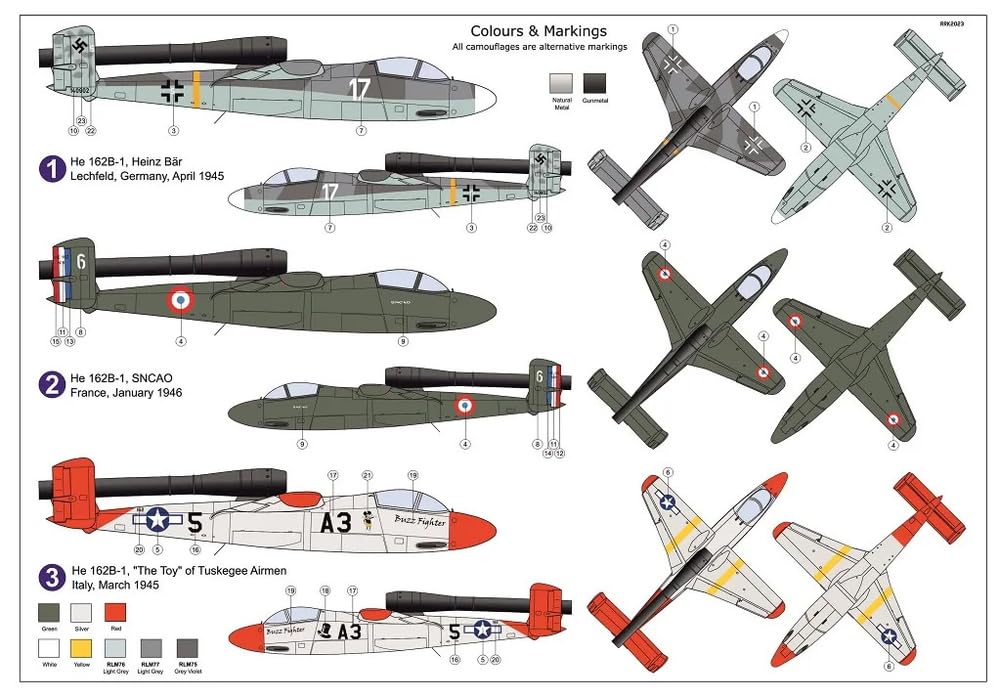 AZ Model 1/72 German He 162 B-1 Volksjäger 1946 Plastic Model Kit AZM7851