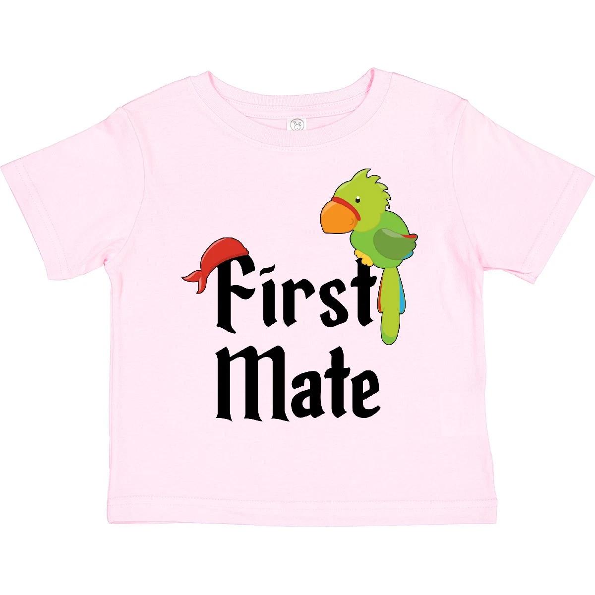 Inktastic First Mate Pirate With Parrot And Bandanna Toddler T-Shirt Pirates Day 160