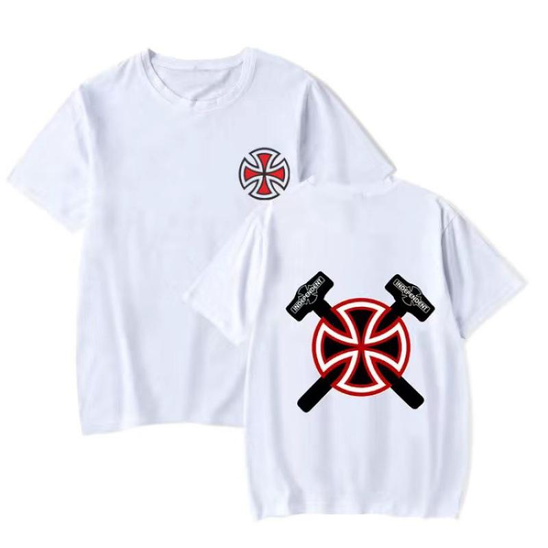 Amerykańska Moda Koszulka Skateboardowa Czysta Bawełna Z Nadrukiem Krótki Rękaw Neutralna Pasująca do Wszystkiego High Street Letnie Topy T-shirt