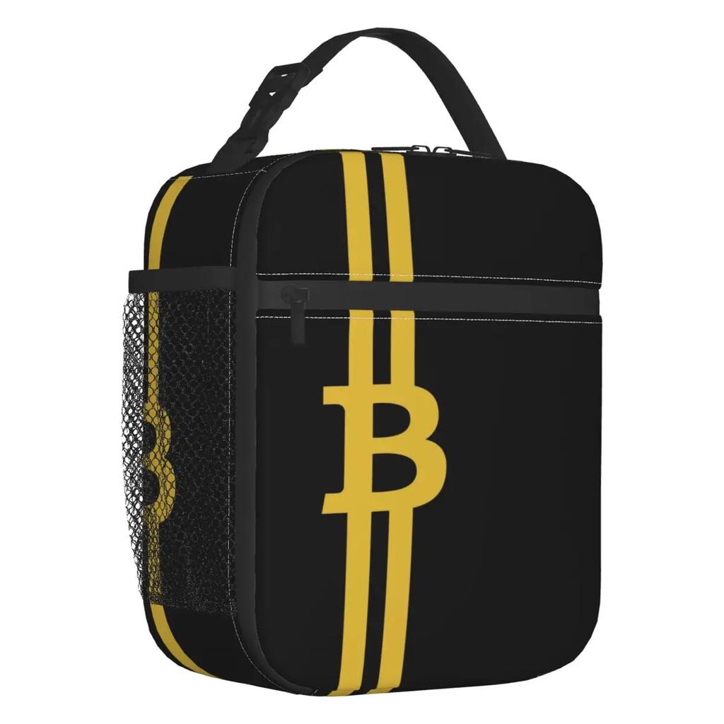 Custom Bitcoin Digital Currency Lunch Bag Women Cooler Warm Insulated Lunch Boxes for Kids School
