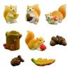 Kyeea DIY Set of Miniature Squirrel Pine Cone Fairy Tale Waterproof and Stylish and Relaxing Resin Ornaments for or As a Gift for or As a Decorative