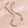 New Chinese garnet bracelet three-circle beaded bracelet necklace bracelet two-in-one Xiaohongshu explosion