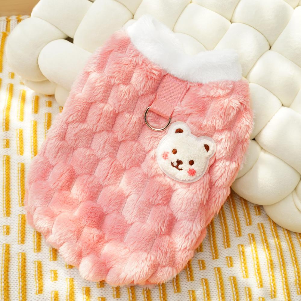 Fce Lined Dog Clothes Pulling Harn Autumn Winter Sle for Teddy Pomeranian s Pet Supplies Casual Tee Color White ...