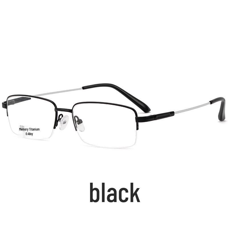 Ultralight Men's Business Titanium Semi-Rimless Eyeglass Frame for Prescription Glasses