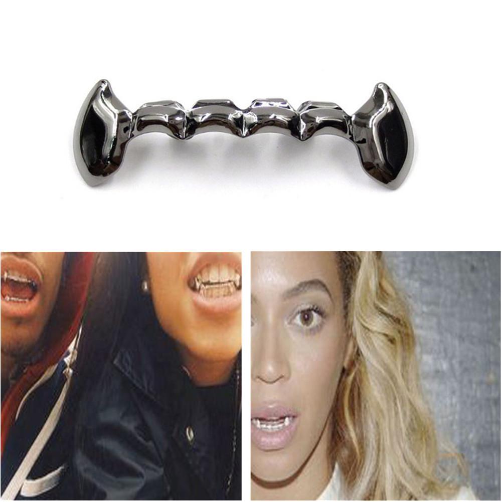 Women Men's Personality Fashion Teeth Grillz Hip-hop Fangs Gold False Teeth