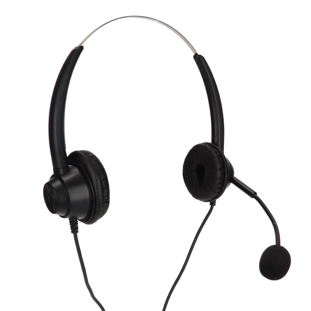 Telephone Headset Noise Reduction 3.5mm Straight Head Customer Service Headphone with Mic for VOIP Phones Call Center