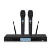 UHF Dual Metal Wireless Microphone with Adjustable Frequency and LCD Screen for Professional Entertainment Use