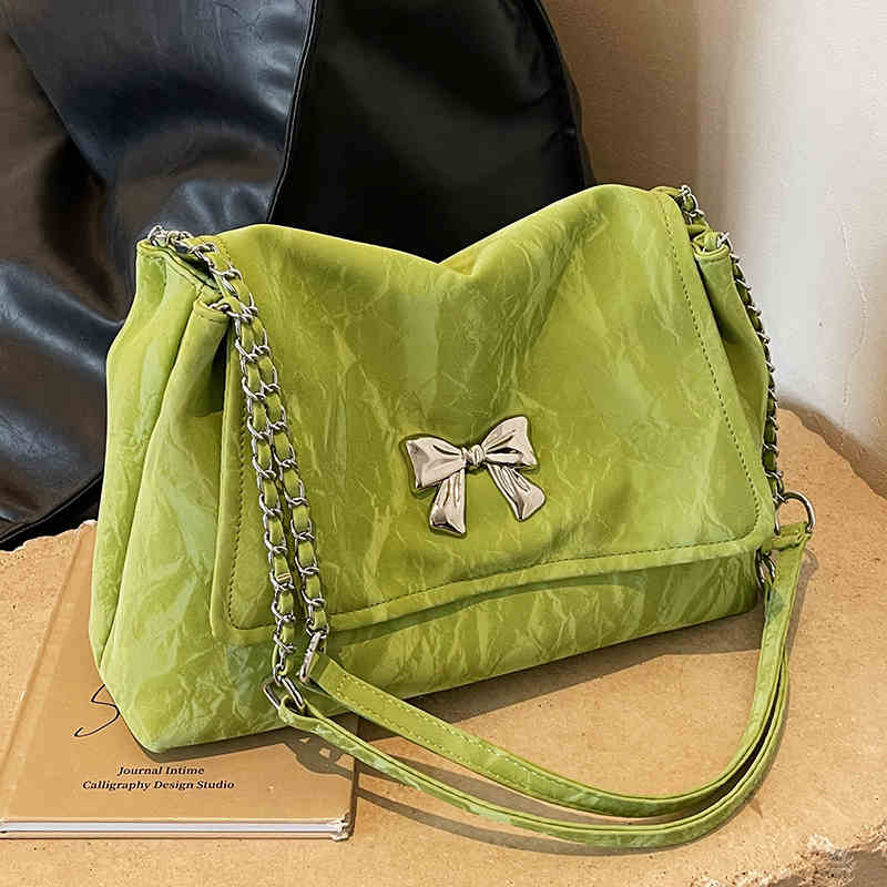 Fashi Bow Tote Bag for Women 2026 New Versatile Handbags Large Capacity Chain Single Shoulder Crossbody Bags Trend