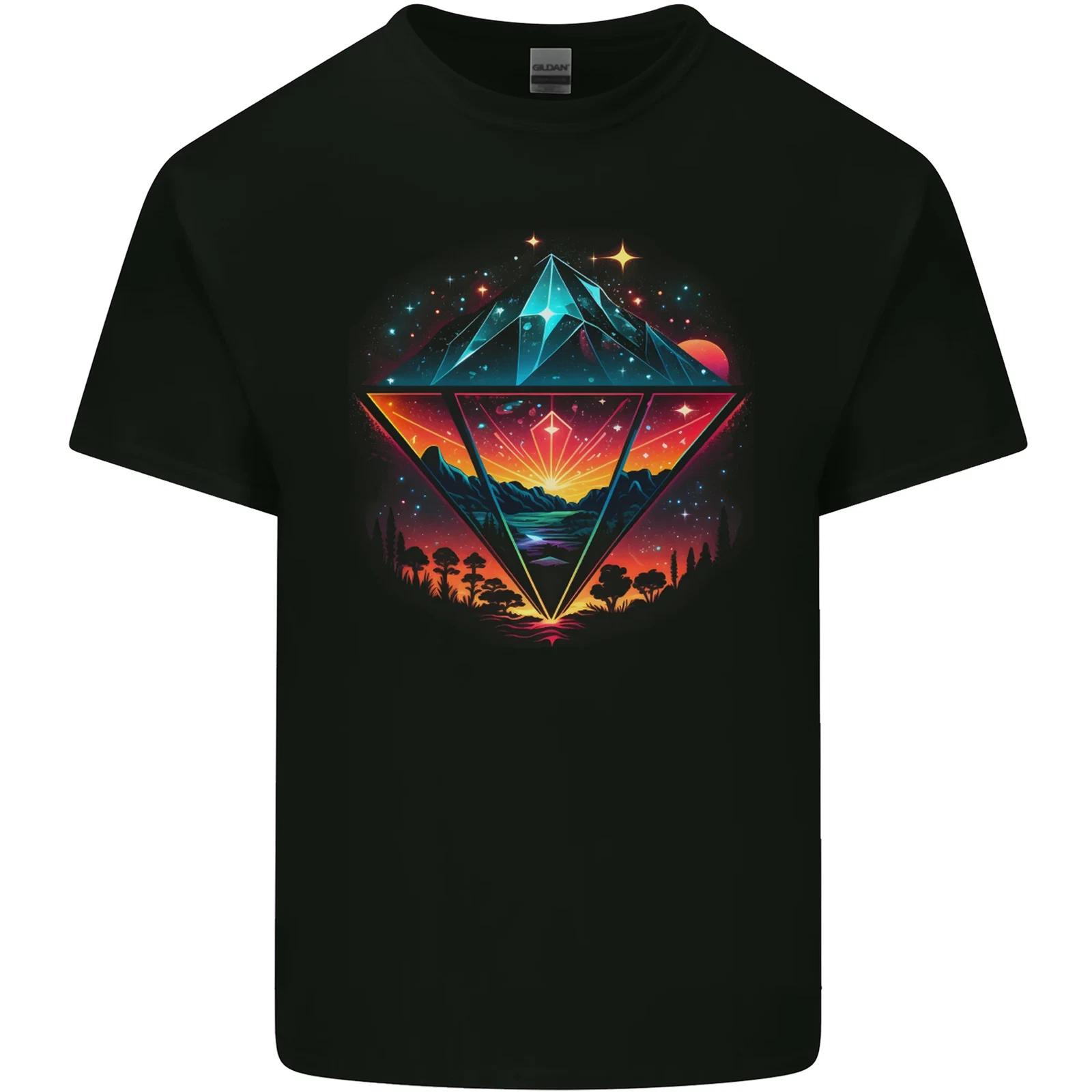 Futuristic Abstract Space Diamond Alien Kids T-Shirt Childrens M