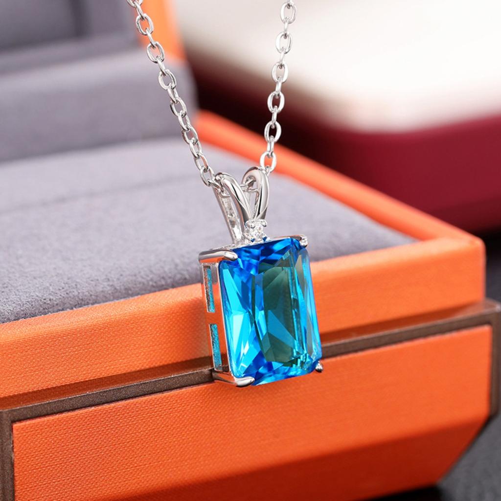 Blue Cut Pendant Necklace for Women Daily Wear