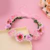 Bride Flower Crown For Wedding Floral Garlands Crown Hair Wreath Bright Color Flower Headbands Women Bride Headwear