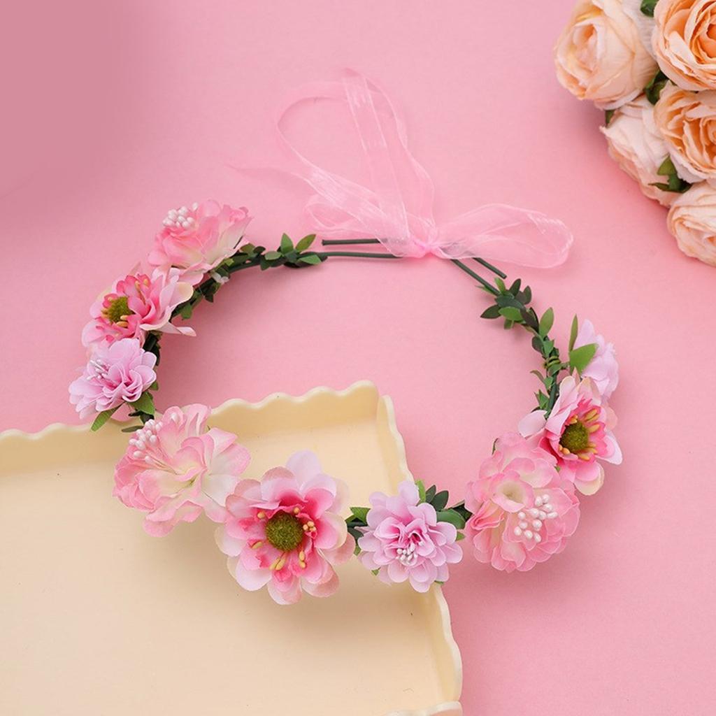 Bride Flower Crown For Wedding Floral Garlands Crown Hair Wreath Bright Color Flower Headbands Women Bride Headwear