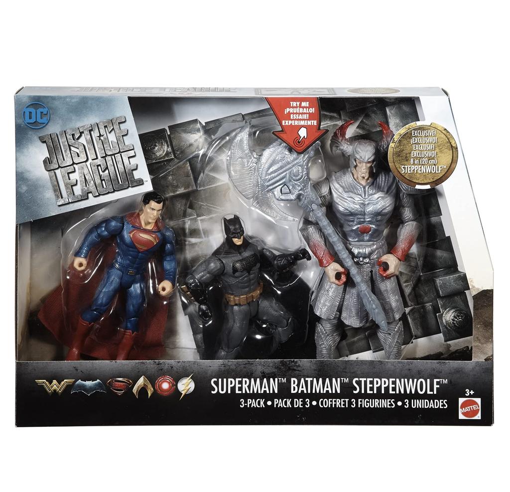 Mattel Justice League Superman Batman Steppenwolf 3-Pack