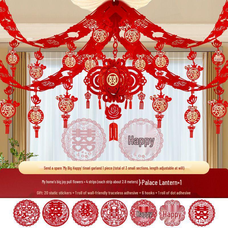 Complete Wedding Decoration Set: Bride's Room, Groom's New Home & Living Room Ceiling