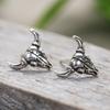 skull head cow goat stud earrings, Halloween simulated white bone ornaments, factory wholesale mask retro