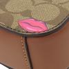 COACH Mini Camera Bag Signature Canvas with Lip PrintShoulder Bag Smooth Rubbed Array