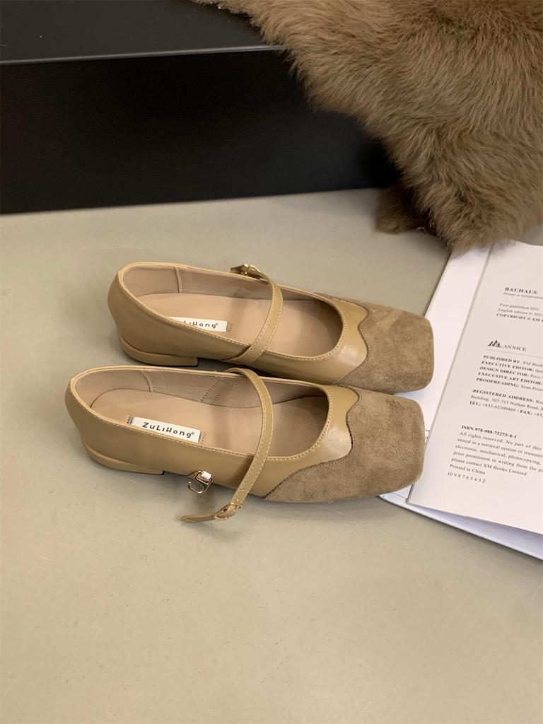 Slip on Casual Loafers Mules Elegant Summer Square Toe Chunky Low Heel Shallow Office Lady Pumps Shoes Comfortable Women's Dress