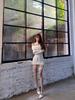 Spice girl white one-word shoulder dress women's autumn new slim-fitting and thin waist off-the-shoulder sexy hip dress