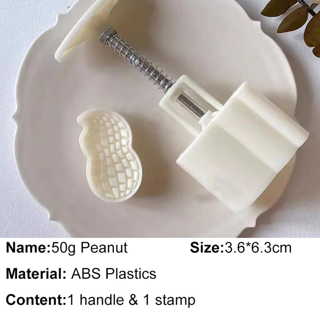 50g Peanut Persimmon Moon Cake Mold Cookie Stamp Frame Rice Cake Pastry Dessert Mid Autumn Festival Baking Decorations  Creative