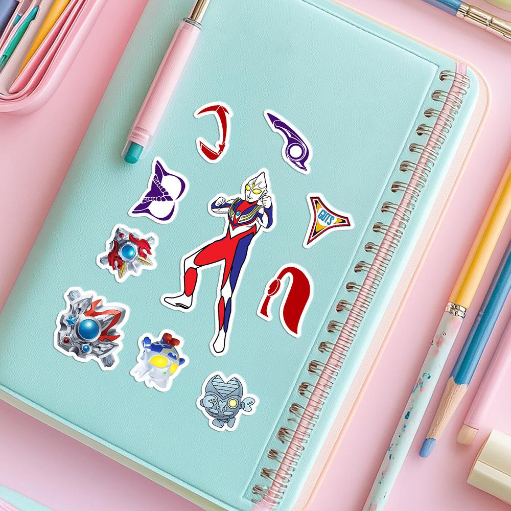 8 Cute Cartoon Ultraman Dress-up Stickers, Water Cup, Computer Waterproof Decorative Stickers, Creative Stationery Stickers