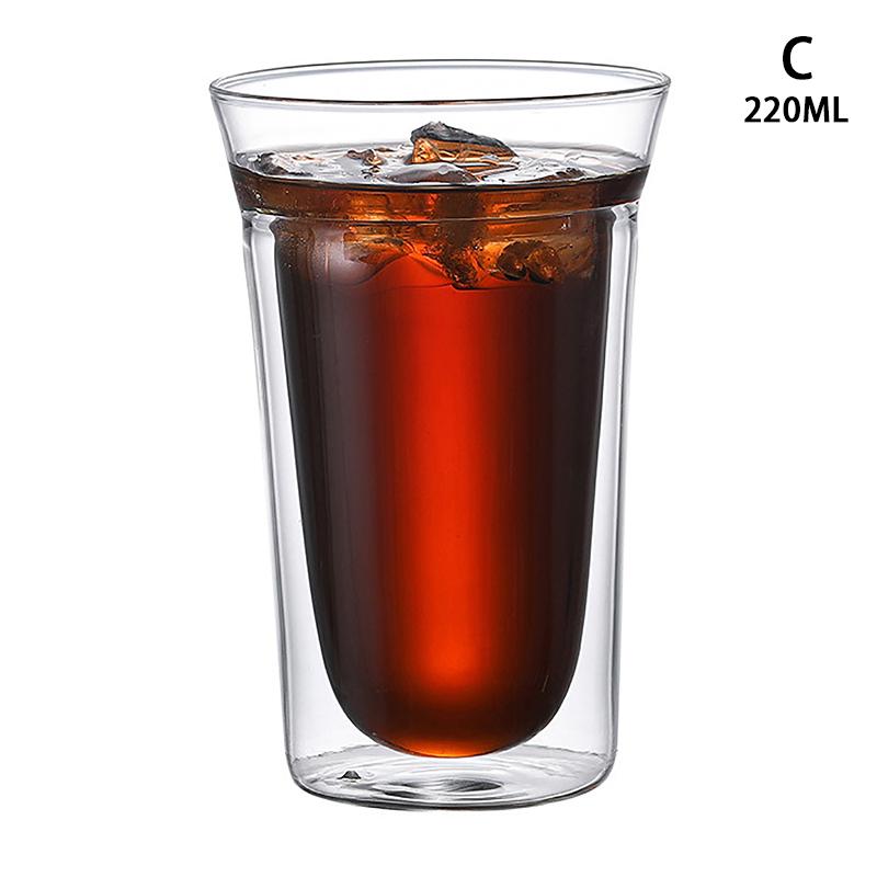 Kreatives Teeglas, doppelwandiges Design, transparentes Glas, Kaffeetasse, Glasbecher
