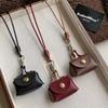 Leather Coin Necklace Pendant with Long Rope & Earphone Case