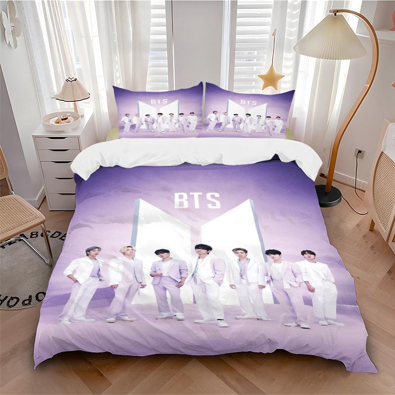 BTS Album Cover Artwork Bedding Set Comforter Cover Gift for Bedroom,Includes 1 Cover and 2 Pillowcases, No InsertB332