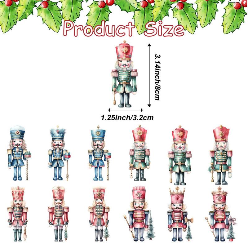 Nutcracker Ornaments For Christmas Tree Wooden Decorations 24Piece Nutcracker Christmas Figurines For Indoor Winter Ceiling