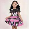 2025 Summer Girls Dress Fashion Cartoon Cute Cinnamoroll &Hello Kitty 3D Printing Dresses Kids Short Sleeve Princess Clothing