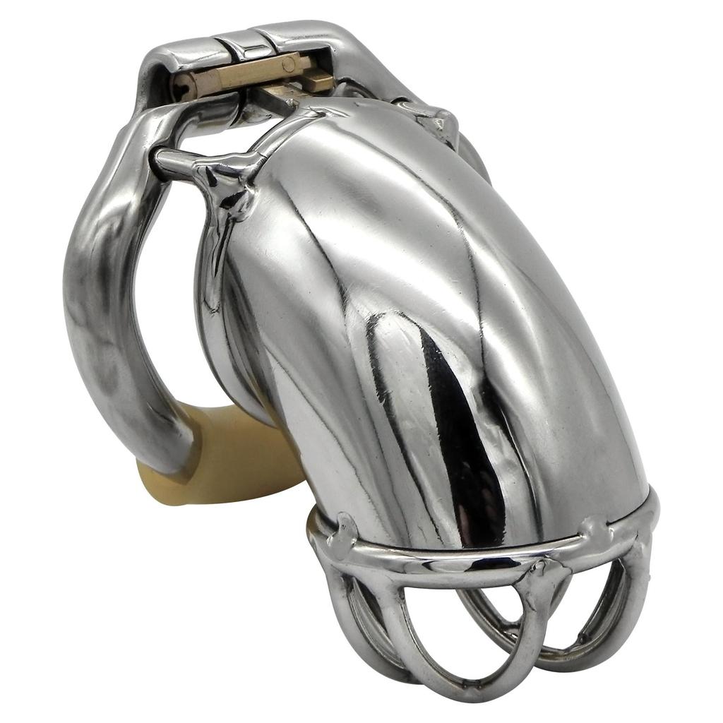 Ergonomické zařízení pro mužskou cudnost Stealth Lock z nerezové oceli, klec na penis, zámek na penis, erekční kroužek, pás cudnosti, S057