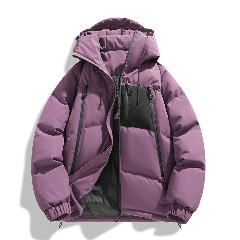 Men Women Hooded Cotton Jacket Men's Autumn Winter Thick Warm Cotton Coat Couple's Outerwear Puffer Parkas