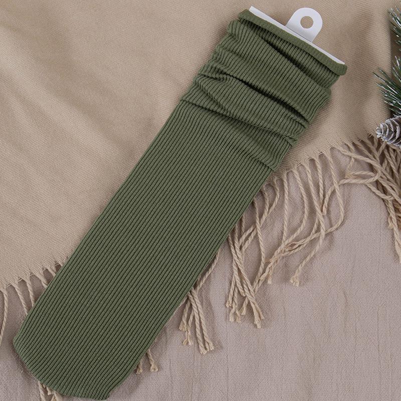 Ladies Autumn and Winter Thick New Products Pure Color Retro Sweat Absorbing Breathable Long Tube Pile Pile Cotton Socks
