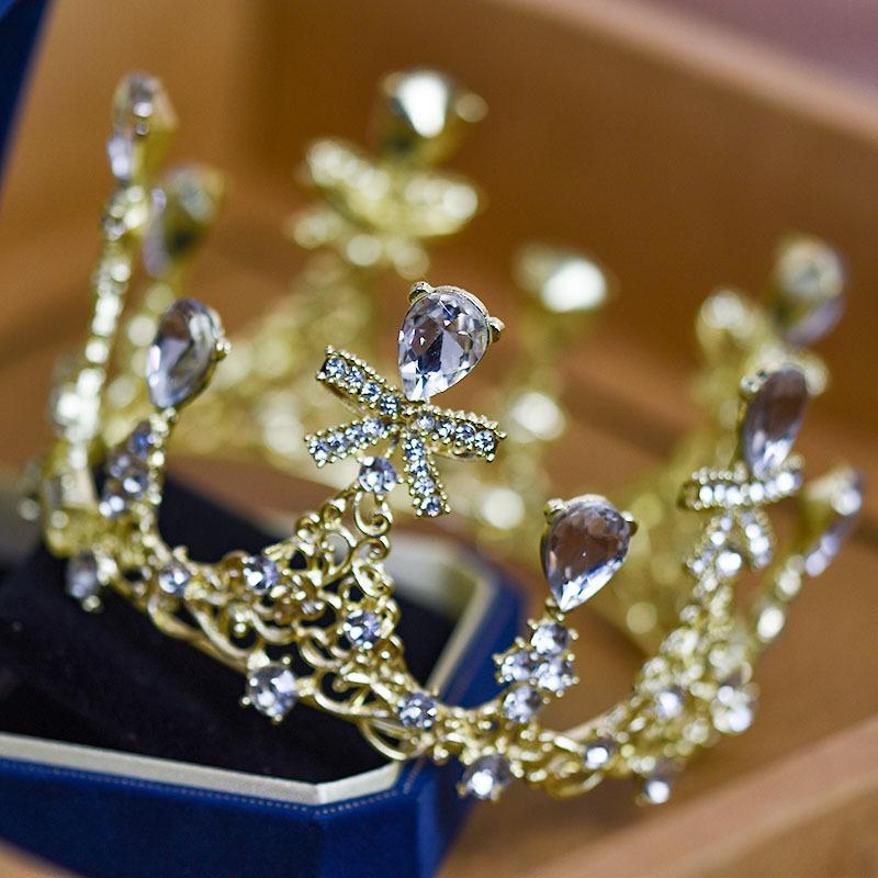 New Crown Tiara for Children Girls  Princess  Performance  Fashion Catwalk Round Crown  Alloy Sweet Hair Accessories